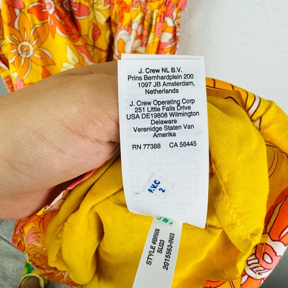 J Crew Collection V-neck double-strap maxi dress Bright Orange Sunset Floral - Picture 12 of 12